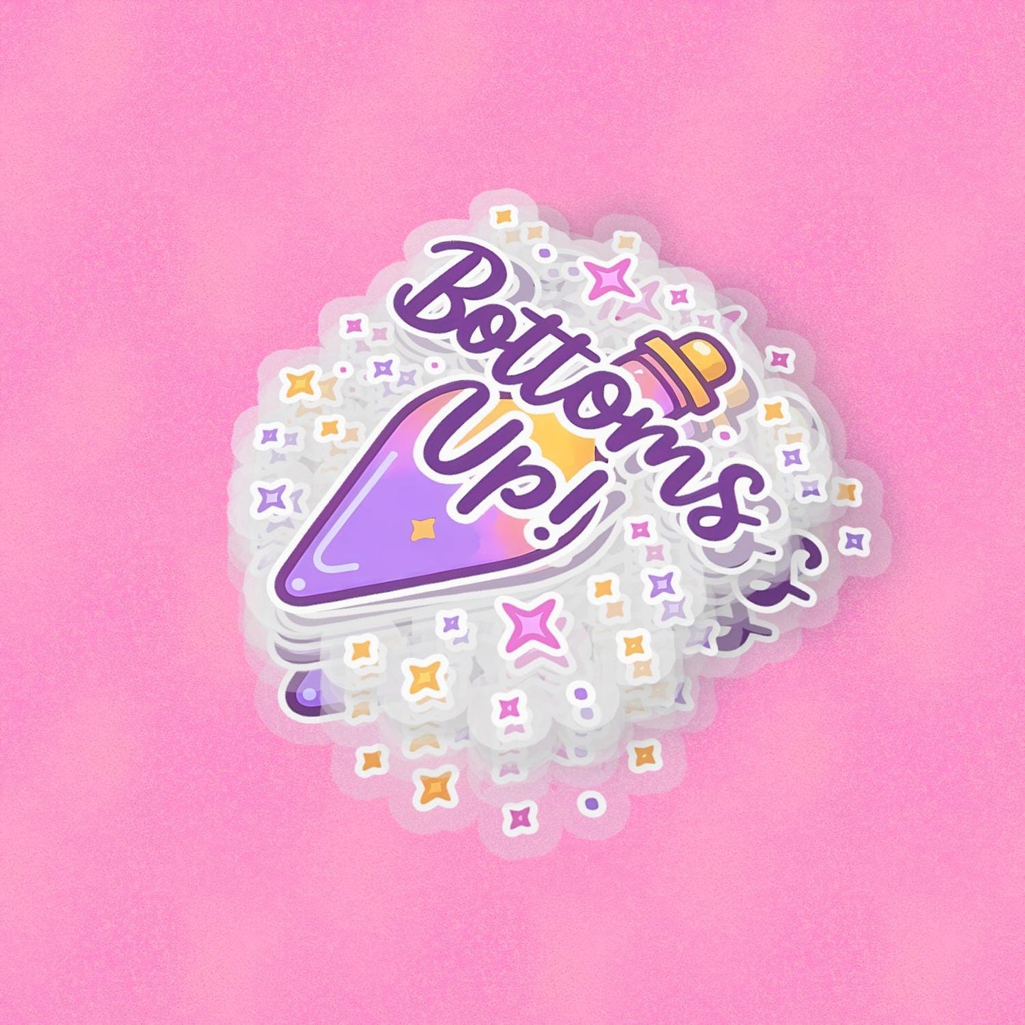 Bottoms Up! 2.5'' Vinyl Sticker – (Glitter/Holographic or Glossy)