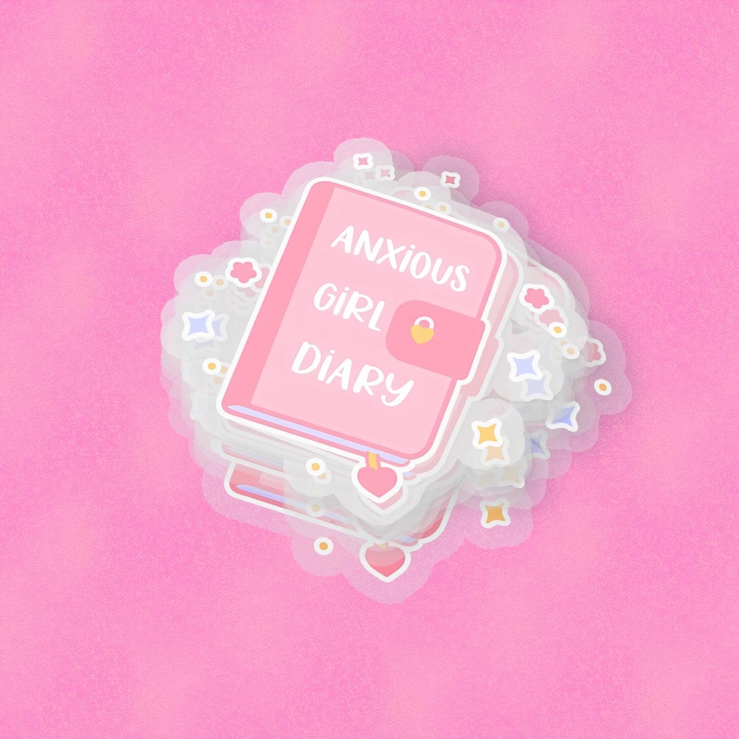 Anxious Girl Diary 2.5'' Vinyl Sticker – (Glitter/Holographic or Glossy)