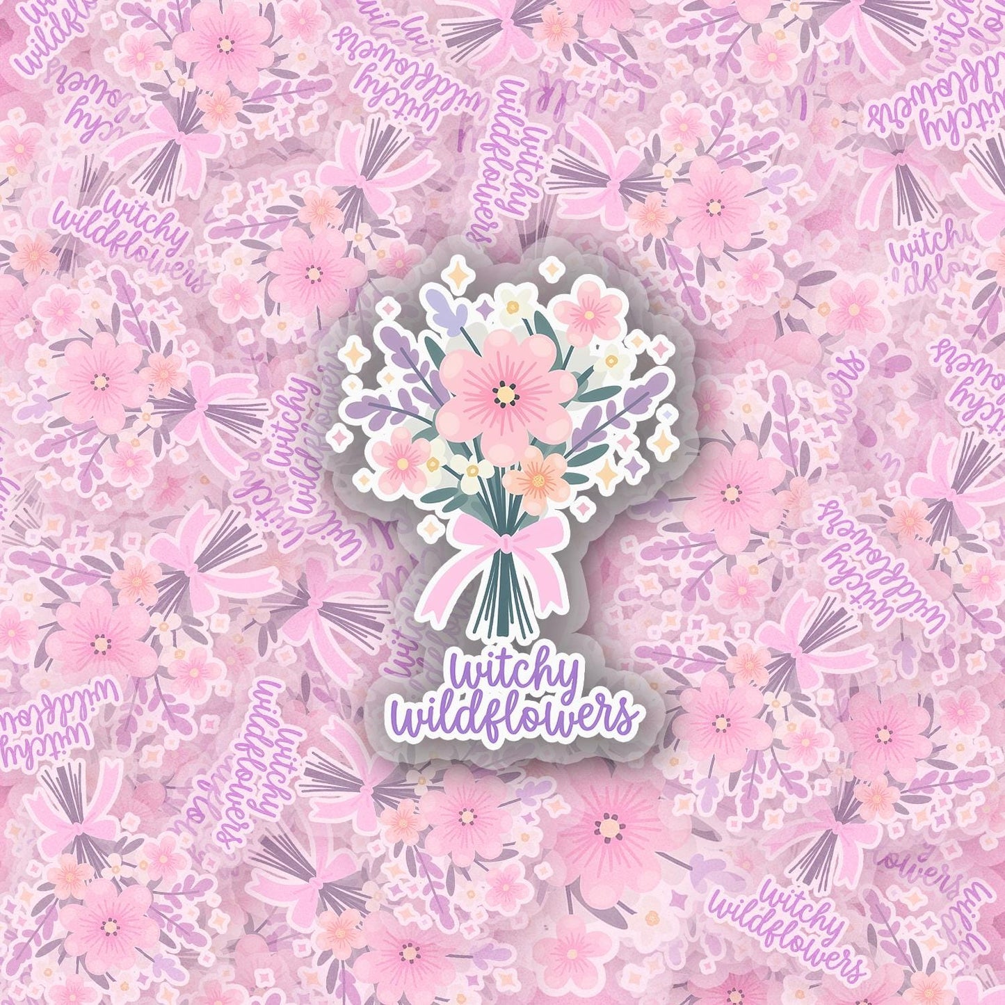 Witchy Wildflowers 2.5'' Vinyl Sticker – (Glitter/Holographic or Glossy)