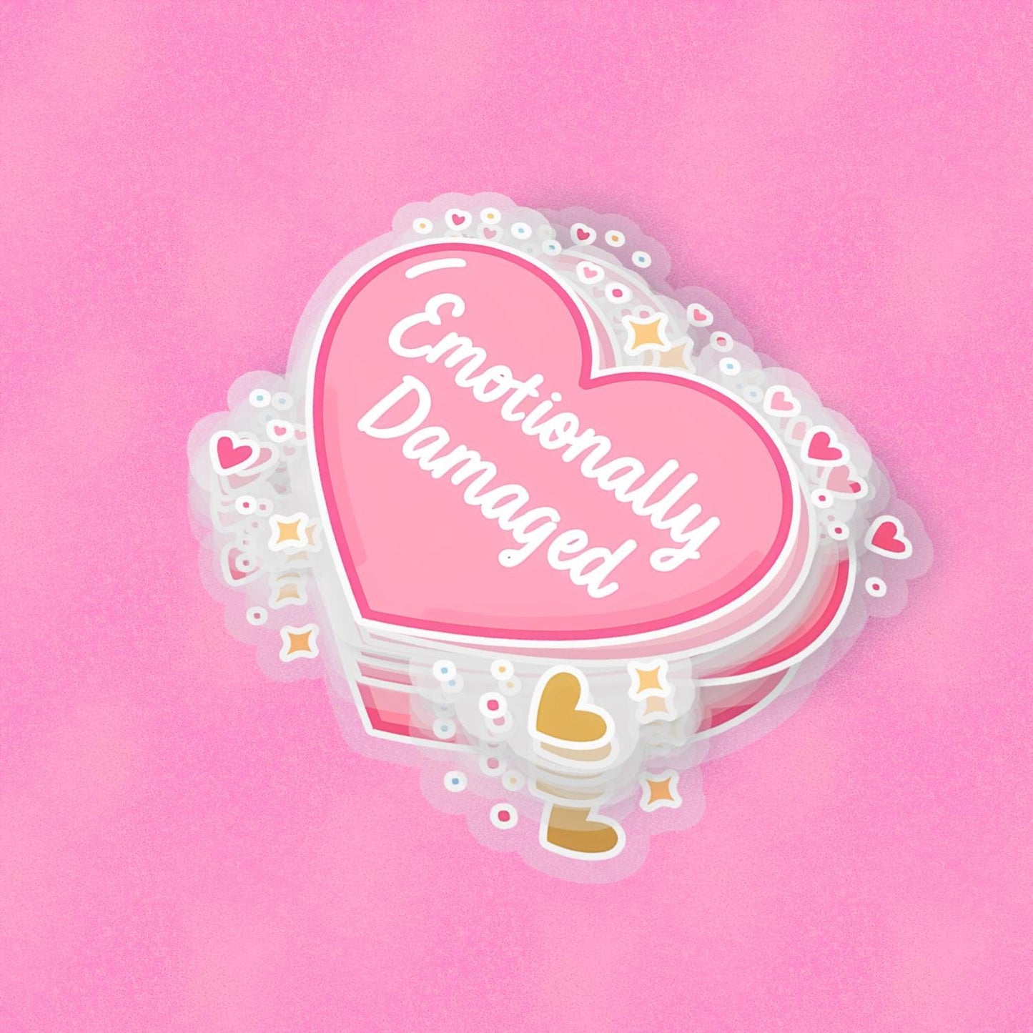 Emotionally Damaged 2.5'' Vinyl Sticker – (Glitter/Holographic or Glossy)