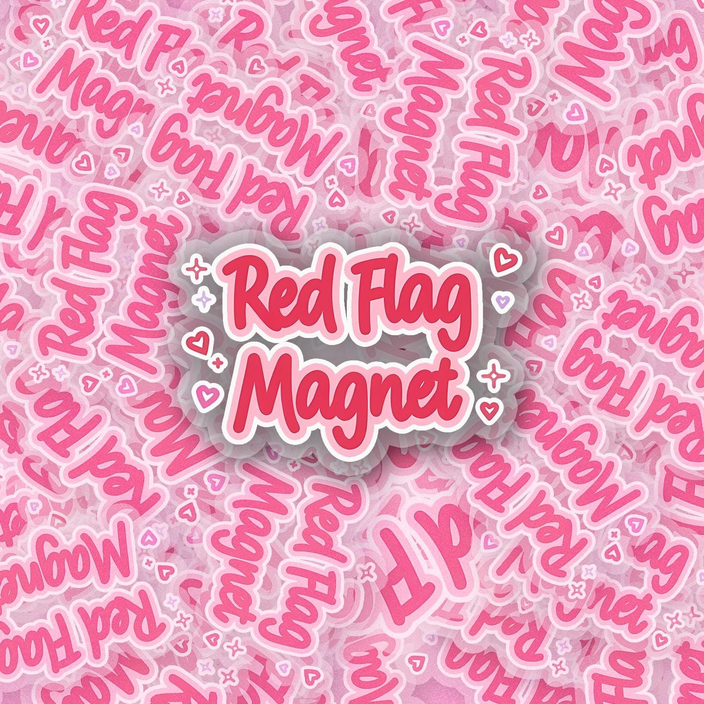 Red Flag Magnet 2.5'' Vinyl Sticker – (Glitter/Holographic or Glossy)