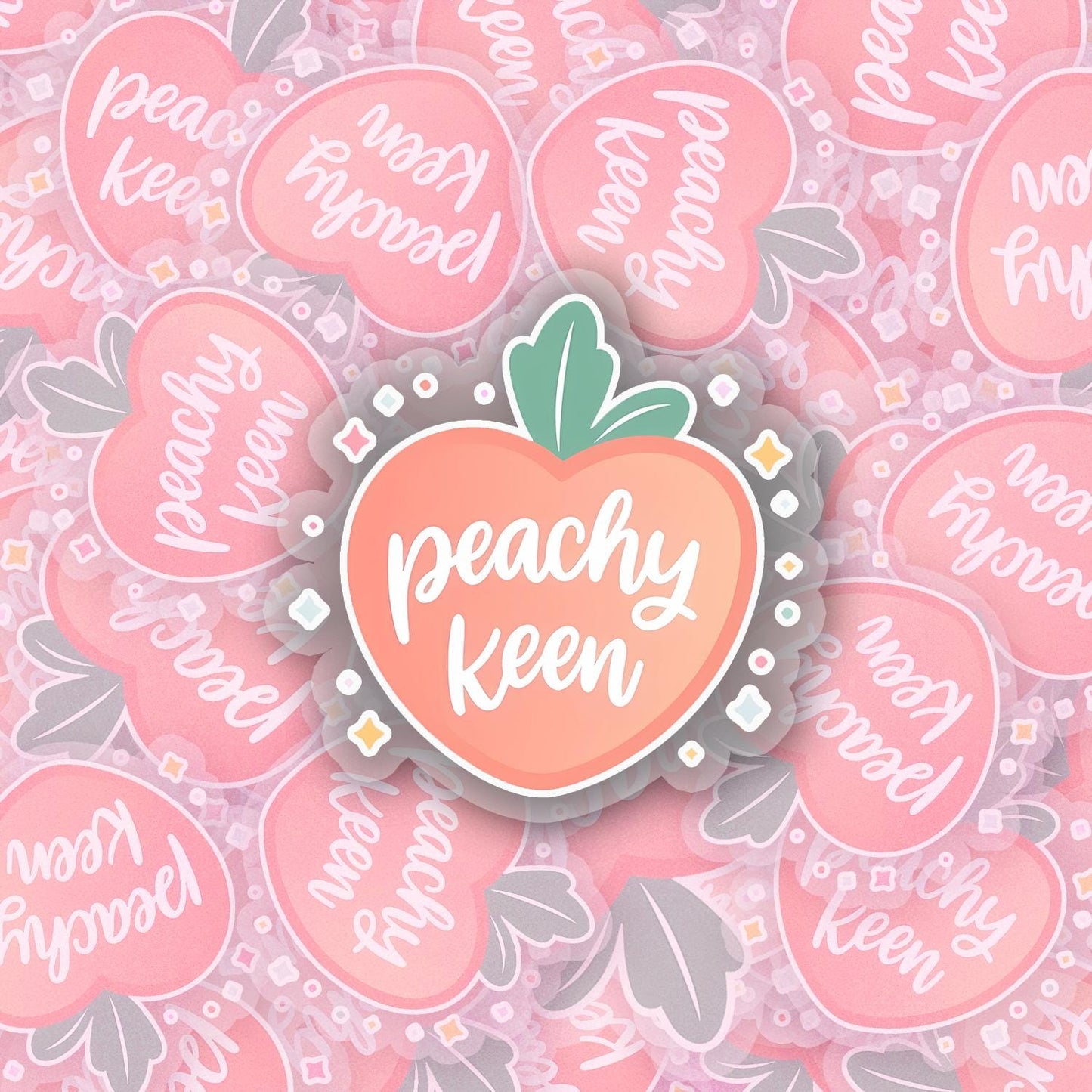 Peachy Keen 2.5'' Vinyl Sticker – (Glitter/Holographic or Glossy)