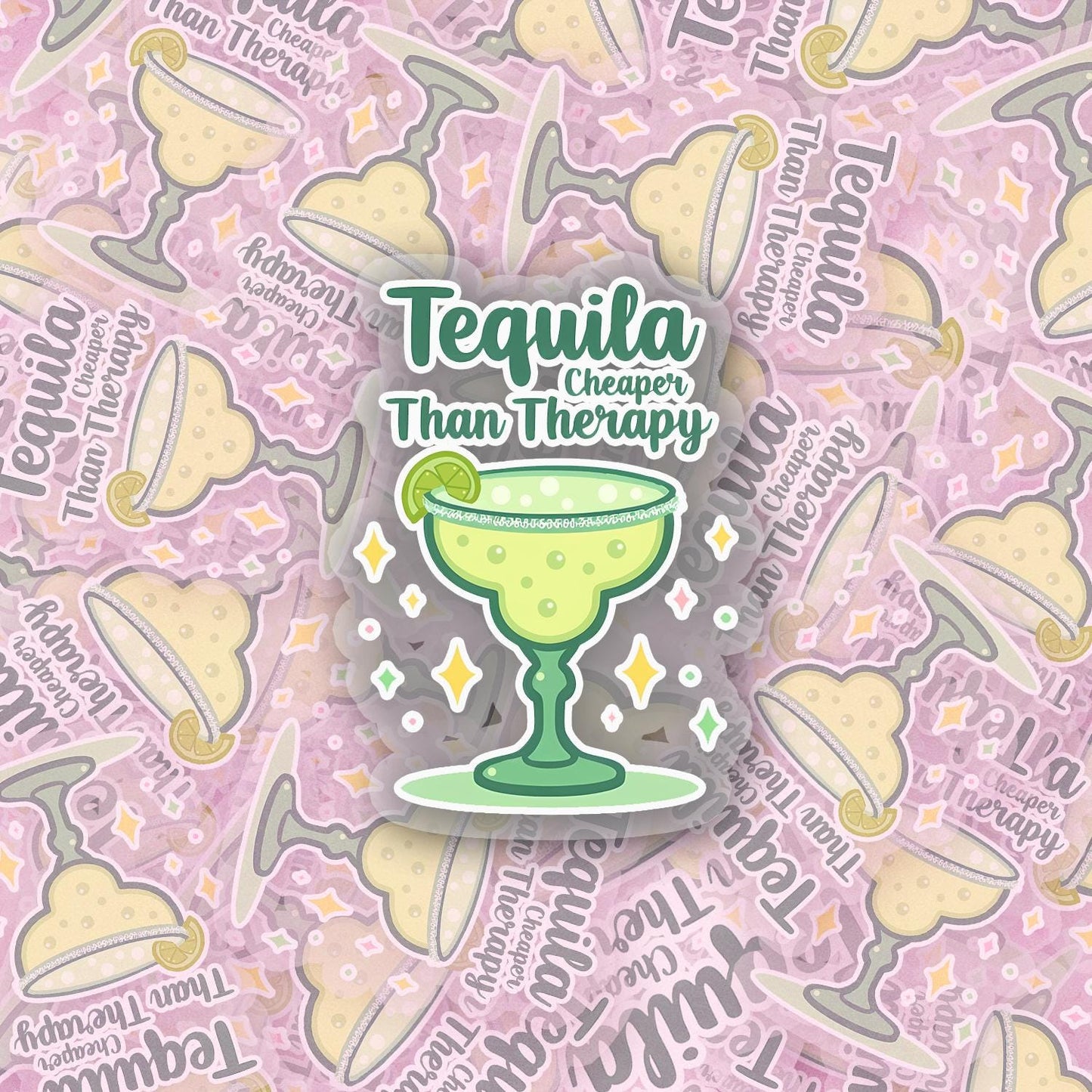 Tequila Therapy 2.5'' Vinyl Sticker – (Glitter/Holographic or Glossy)
