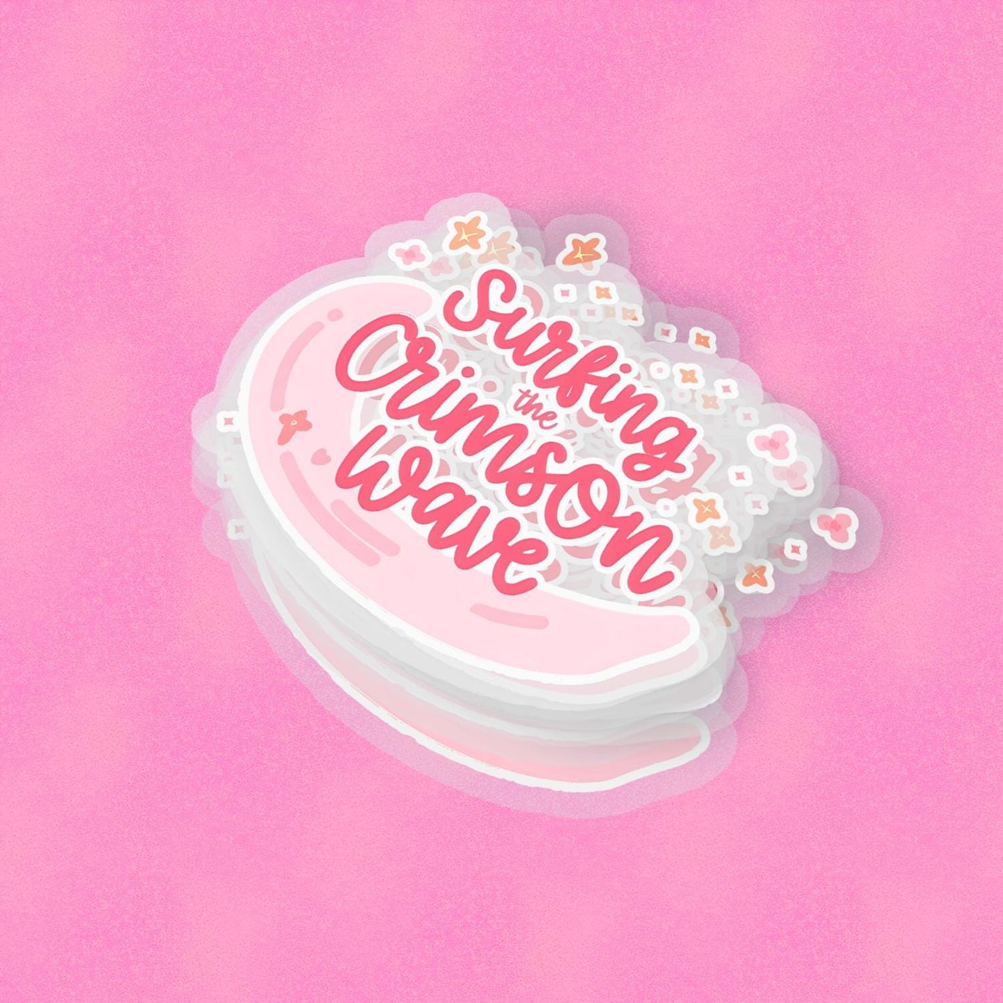 Crimson Wave 2.5'' Vinyl Sticker – (Glitter/Holographic or Glossy)