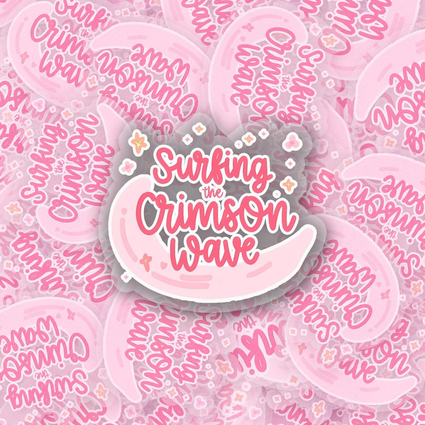 Crimson Wave 2.5'' Vinyl Sticker – (Glitter/Holographic or Glossy)