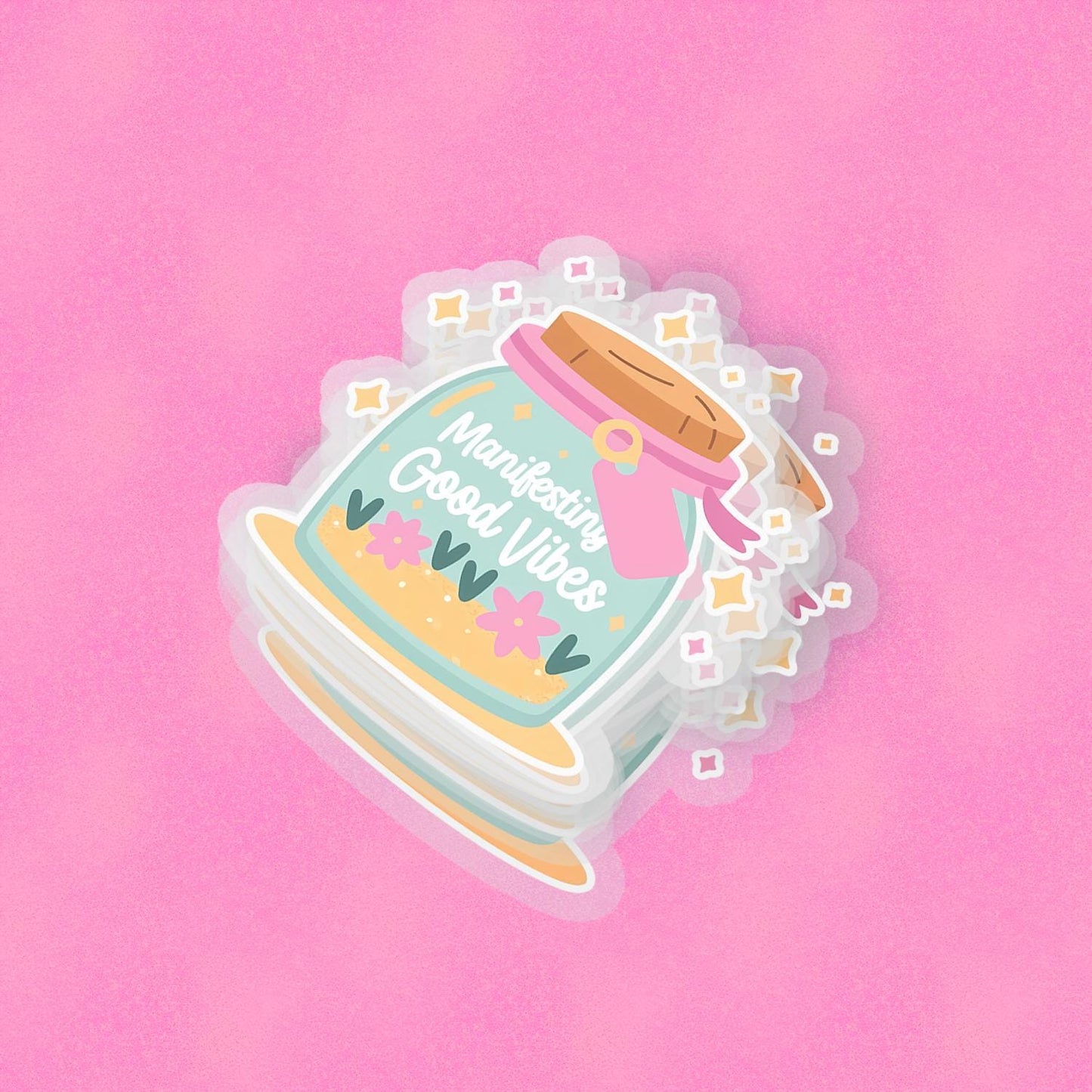 Manifesting Good Vibes V2 2.5'' Vinyl Sticker – (Glitter/Holographic or Glossy)