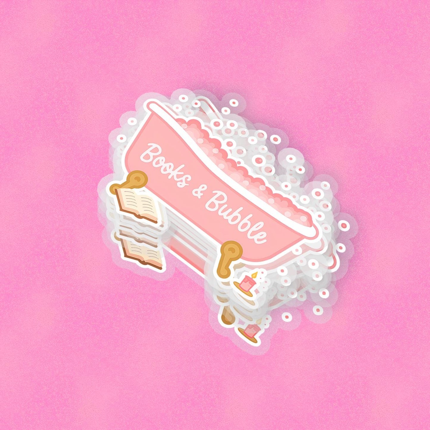 Books and Bubbles 2.5'' Vinyl Sticker – (Glitter/Holographic or Glossy)