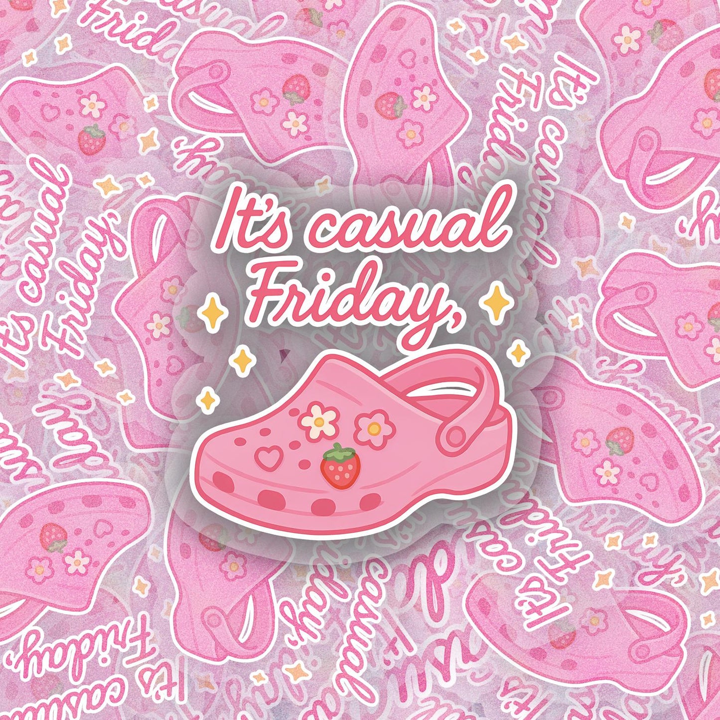 Casual Friday 2.5'' Vinyl Sticker – (Glitter/Holographic or Glossy)
