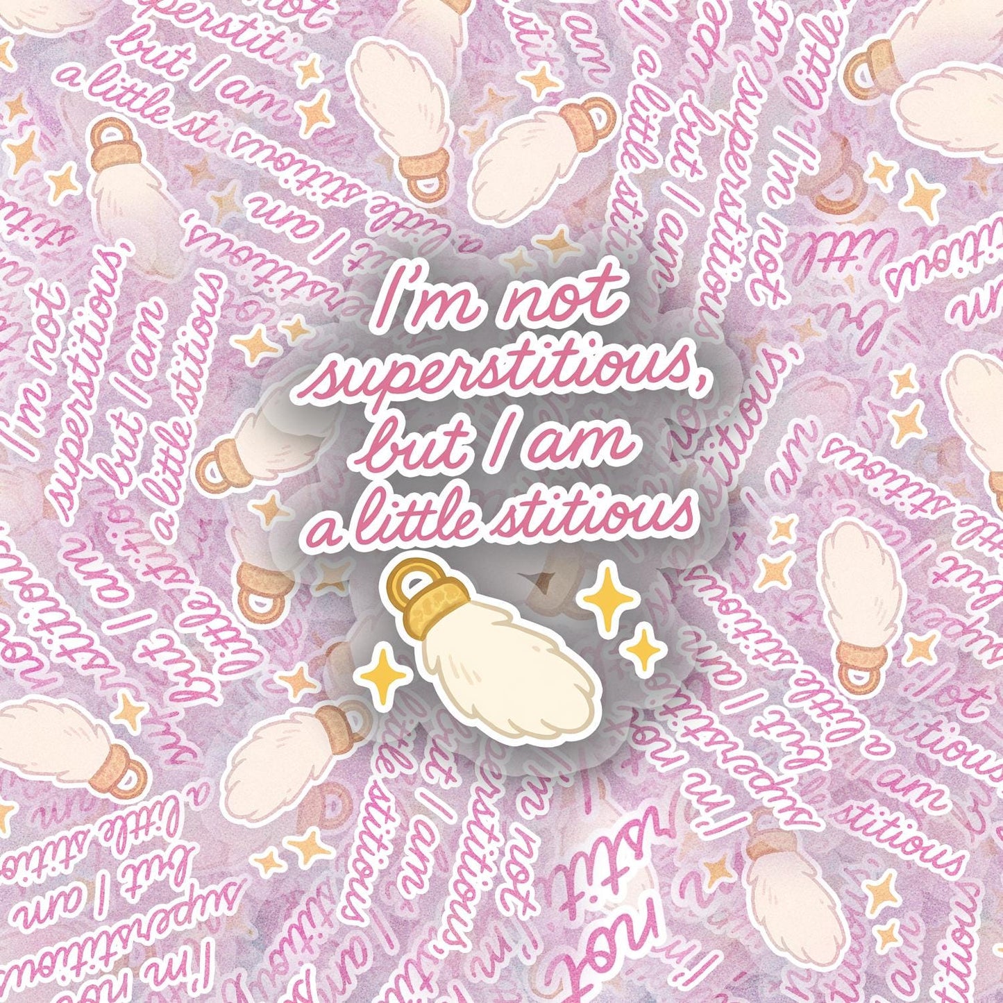 Superstitious 2.5'' Vinyl Sticker – (Glitter/Holographic or Glossy)