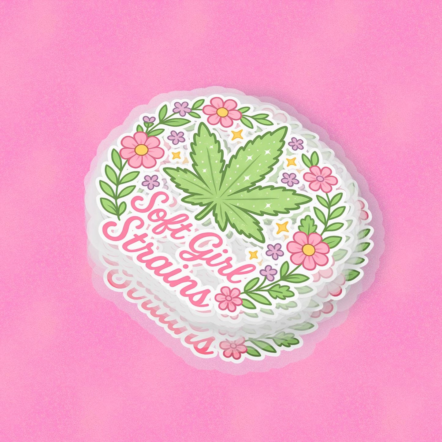 Soft Girl Strains 2.5'' Vinyl Sticker – (Glitter/Holographic or Glossy)