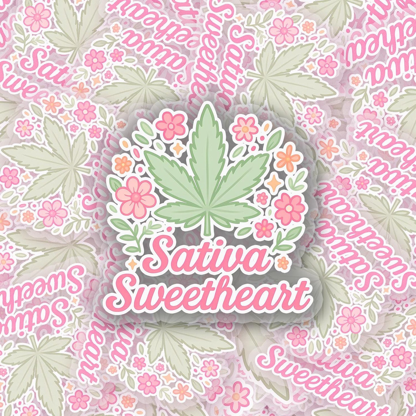 Sativa Sweetheart 2.5'' Vinyl Sticker – (Glitter/Holographic or Glossy)