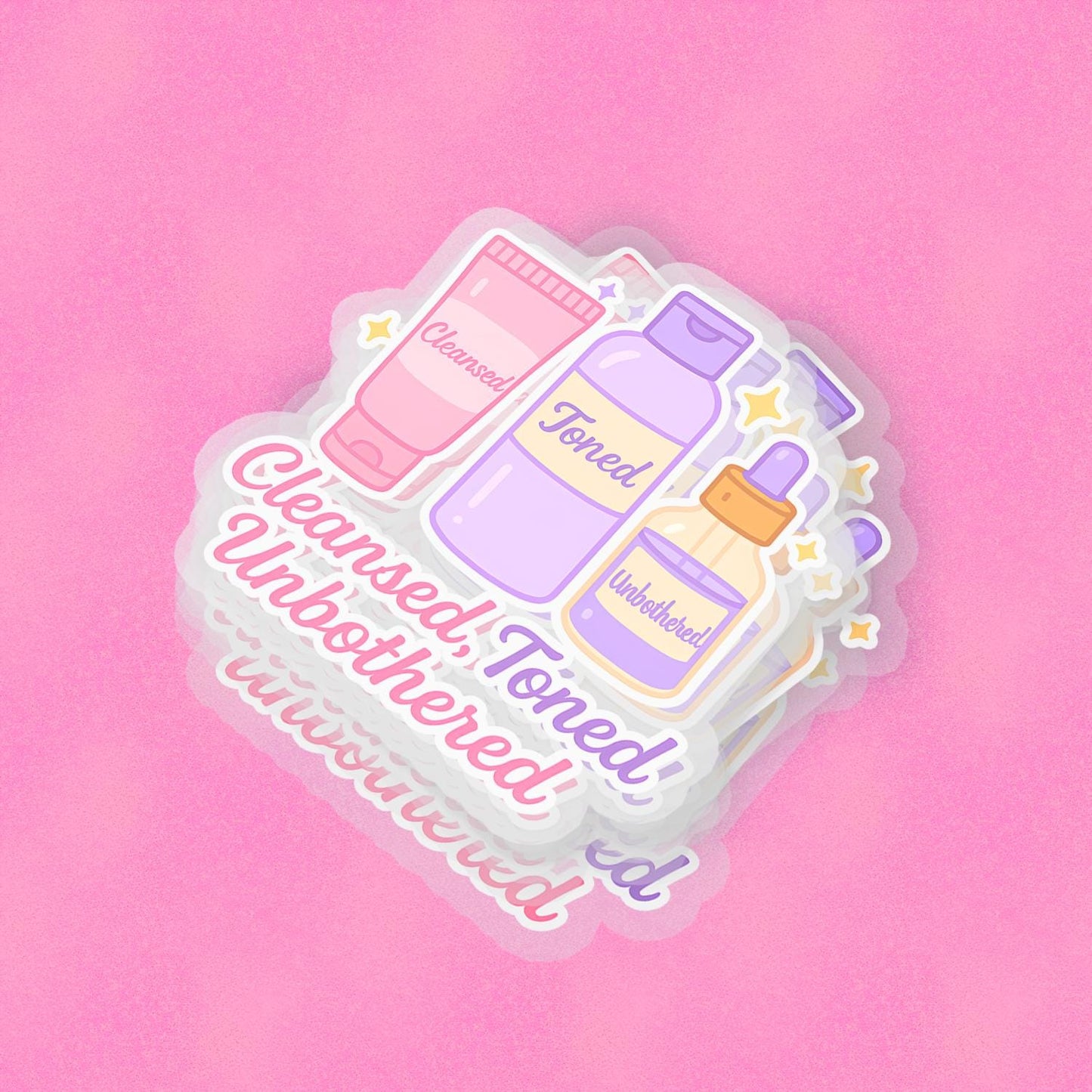 Skincare Routine 2.5'' Vinyl Sticker – (Glitter/Holographic or Glossy)