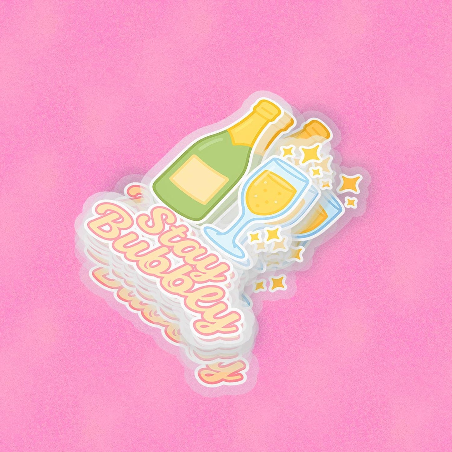 Stay Bubbly 2.5'' Vinyl Sticker – (Glitter/Holographic or Glossy)