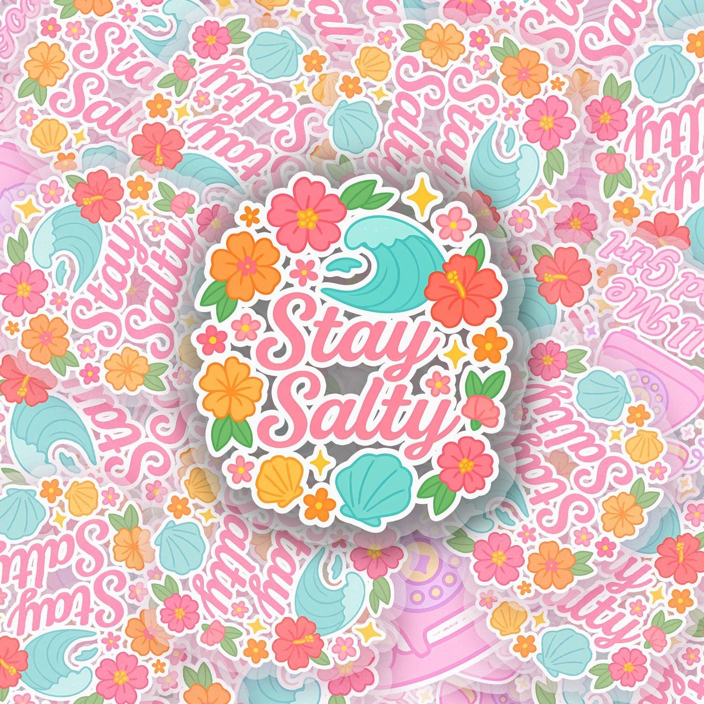 Stay Salty 2.5'' Vinyl Sticker – (Glitter/Holographic or Glossy)