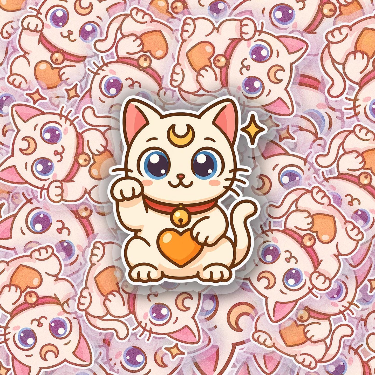 White Magical Kitty 2.5'' Vinyl Sticker – (Glitter/Holographic or Glossy)