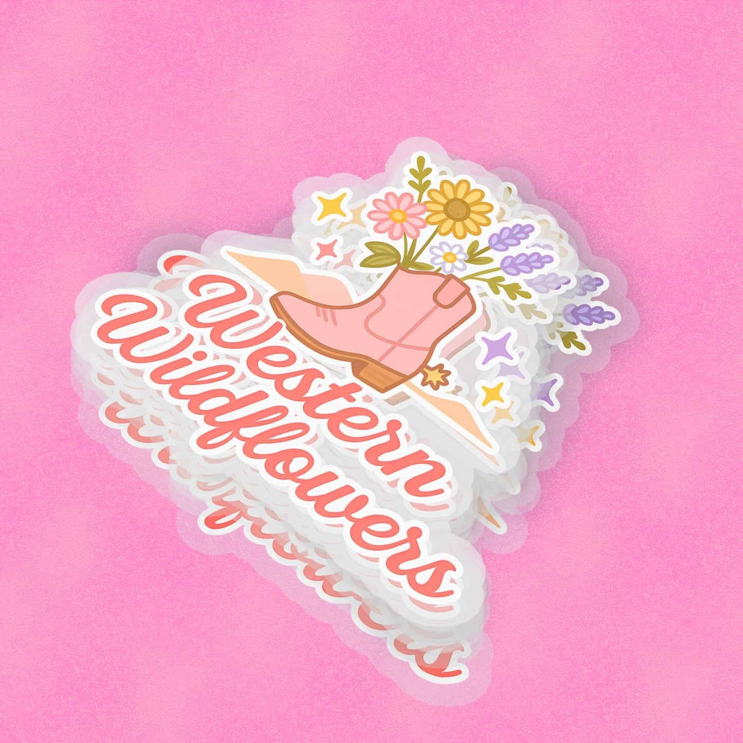 Western Wildflowers 2.5'' Vinyl Sticker – (Glitter/Holographic or Glossy)