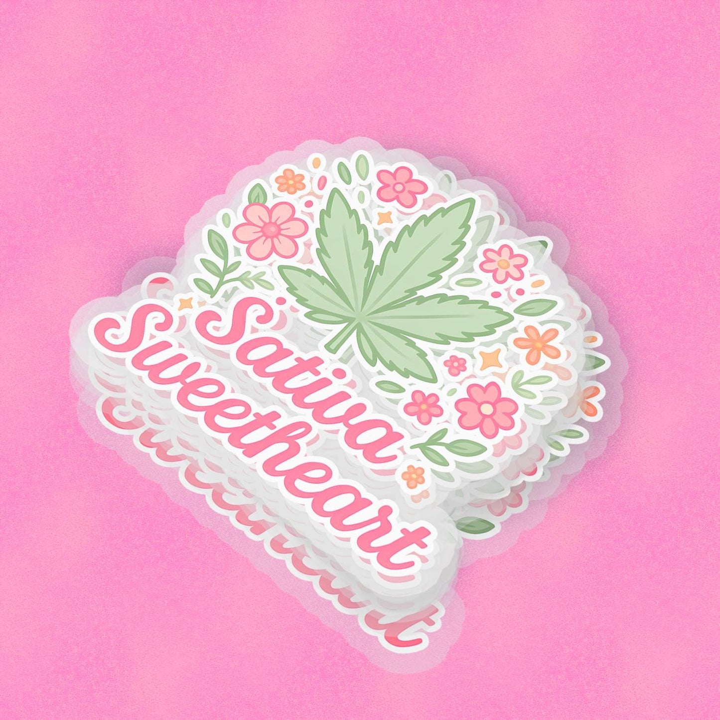 Sativa Sweetheart 2.5'' Vinyl Sticker – (Glitter/Holographic or Glossy)