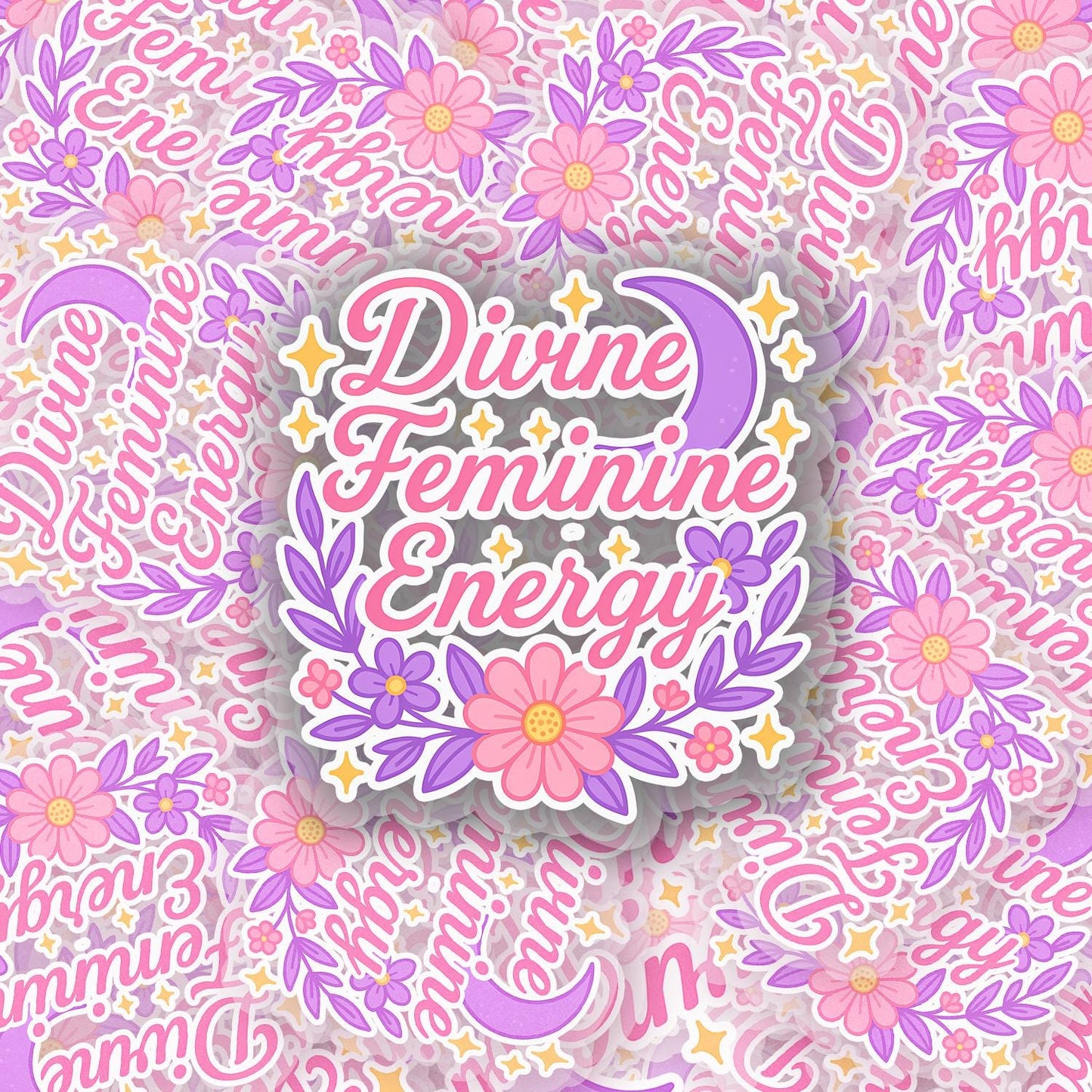 Divine Feminine Energy 2.5'' Vinyl Sticker – (Glitter/Holographic or Glossy)