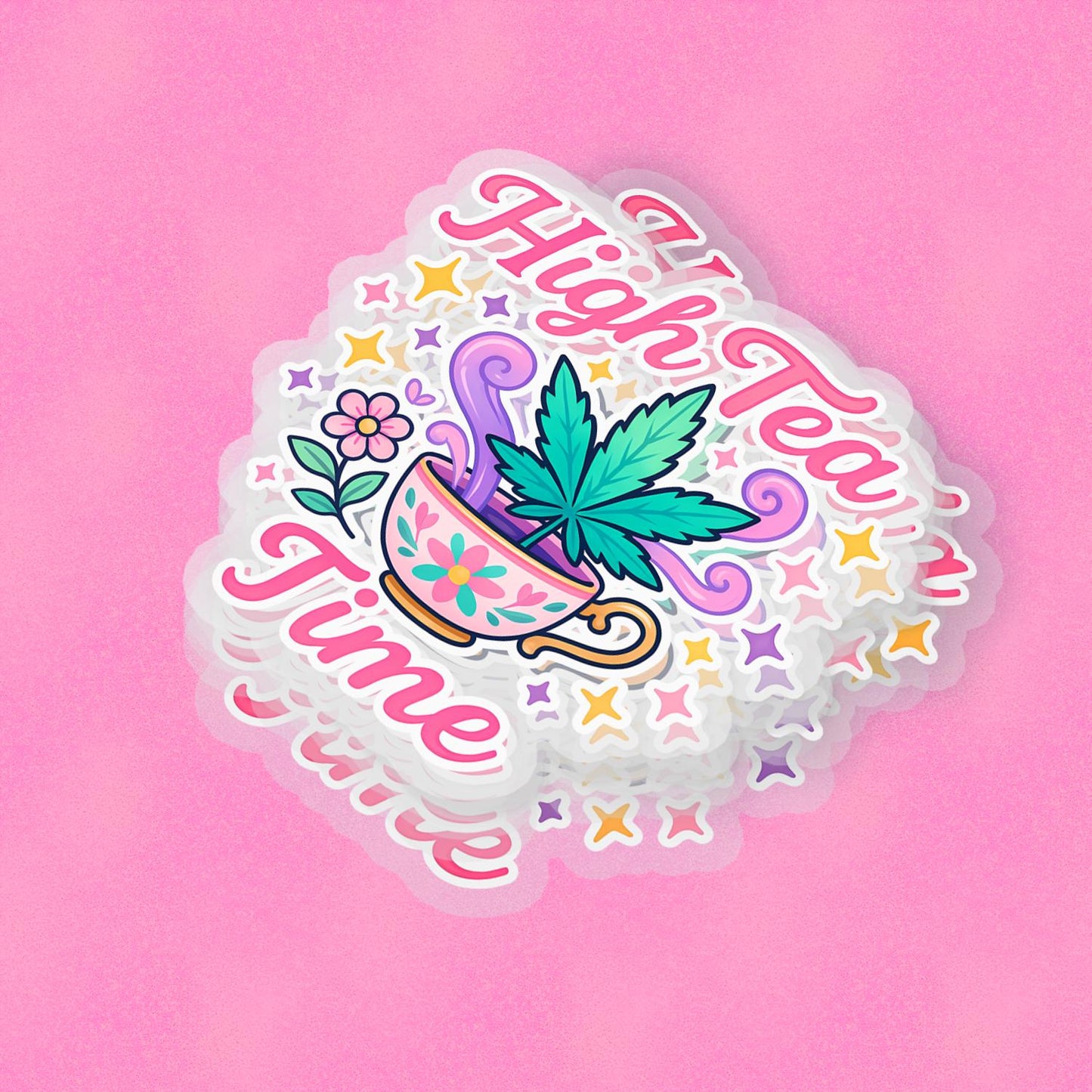 High Tea Time 2.5'' Vinyl Sticker – (Glitter/Holographic or Glossy)