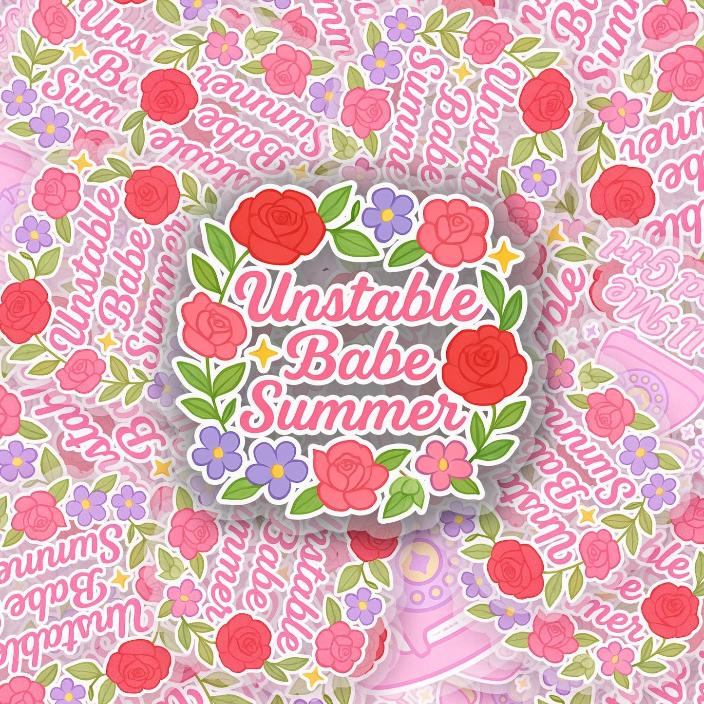 Unstable Babe Summer 2.5'' Vinyl Sticker – (Glitter/Holographic or Glossy)