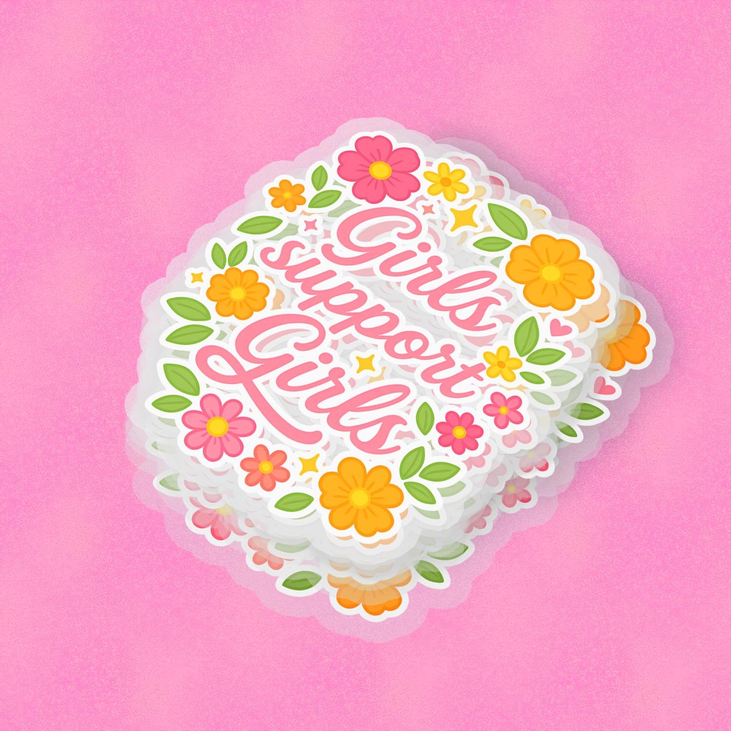 Girls Support Girls 2.5'' Vinyl Sticker – (Glitter/Holographic or Glossy)