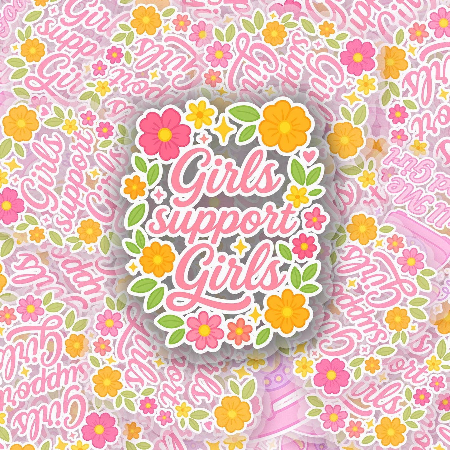 Girls Support Girls 2.5'' Vinyl Sticker – (Glitter/Holographic or Glossy)