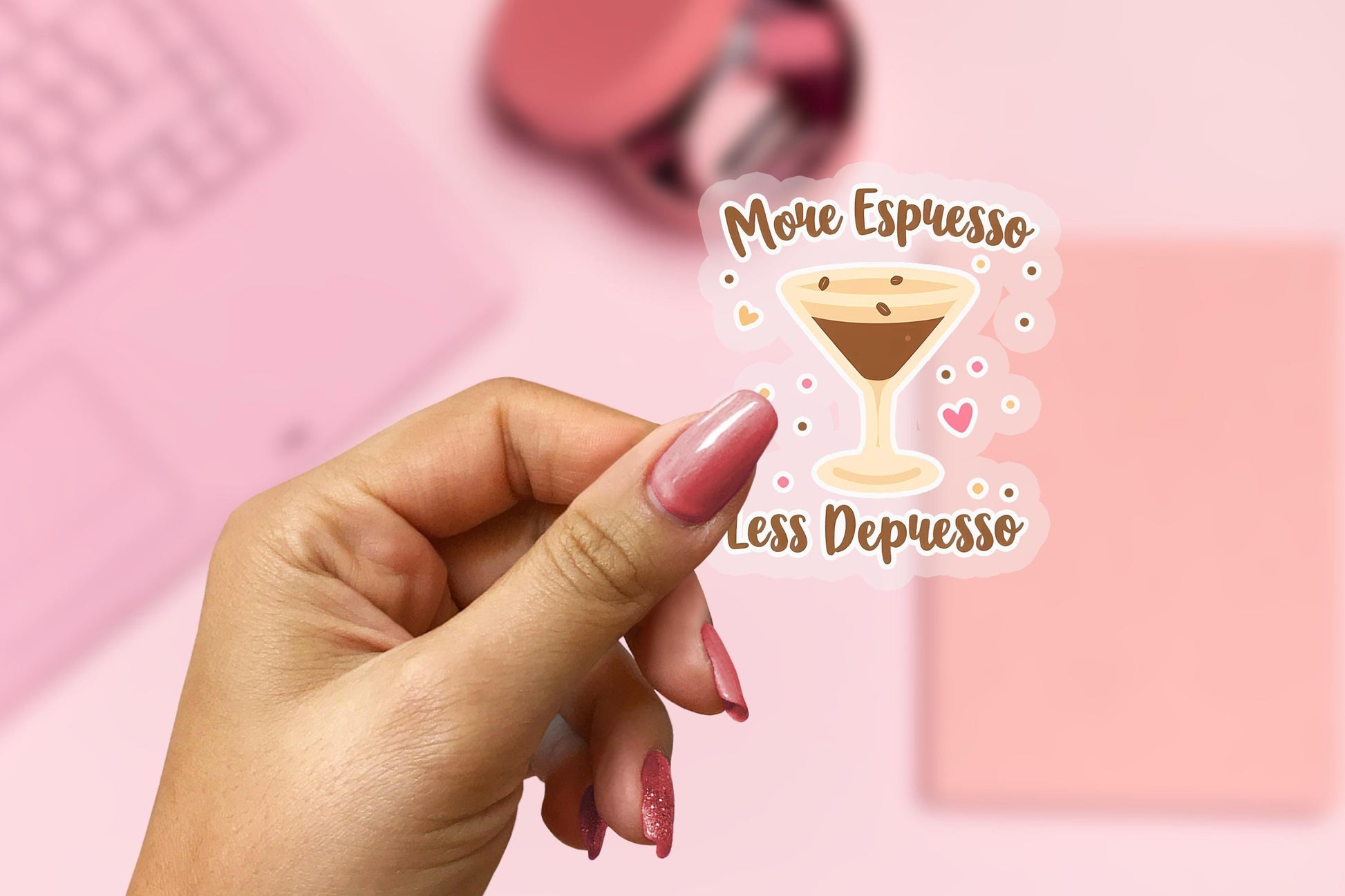 Espresso 2.5'' Vinyl Sticker – (Glitter/Holographic or Glossy)