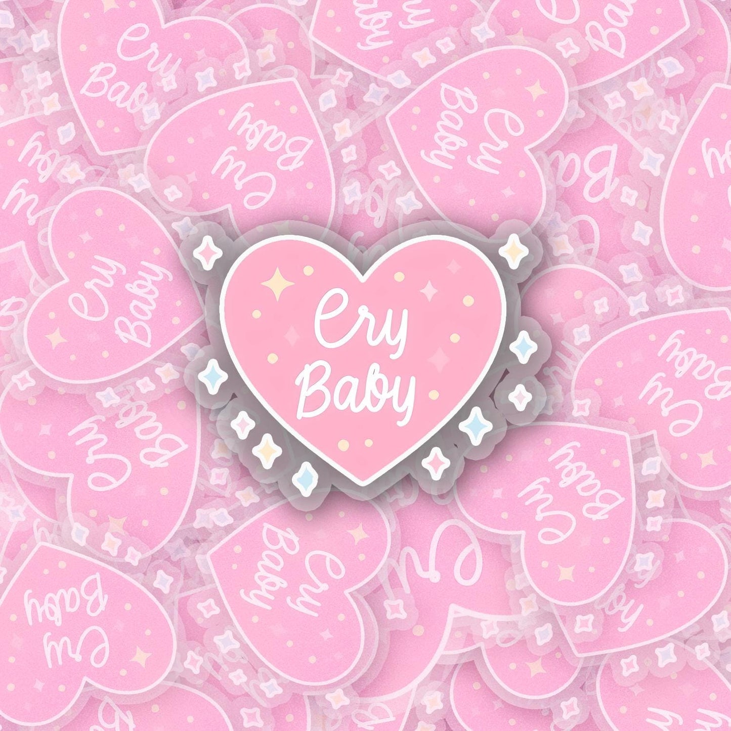 Cry Baby 2.5'' Vinyl Sticker –  (Glitter/Holographic or Glossy)