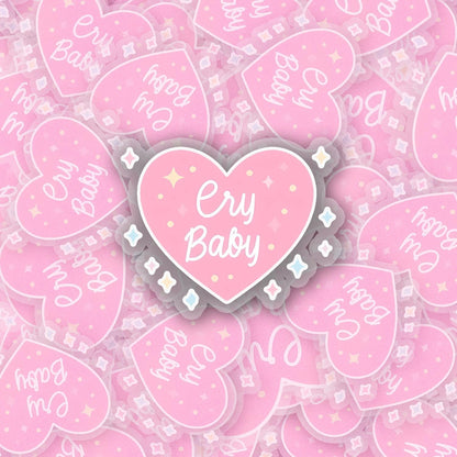 Cry Baby 2.5'' Vinyl Sticker –  (Glitter/Holographic or Glossy)
