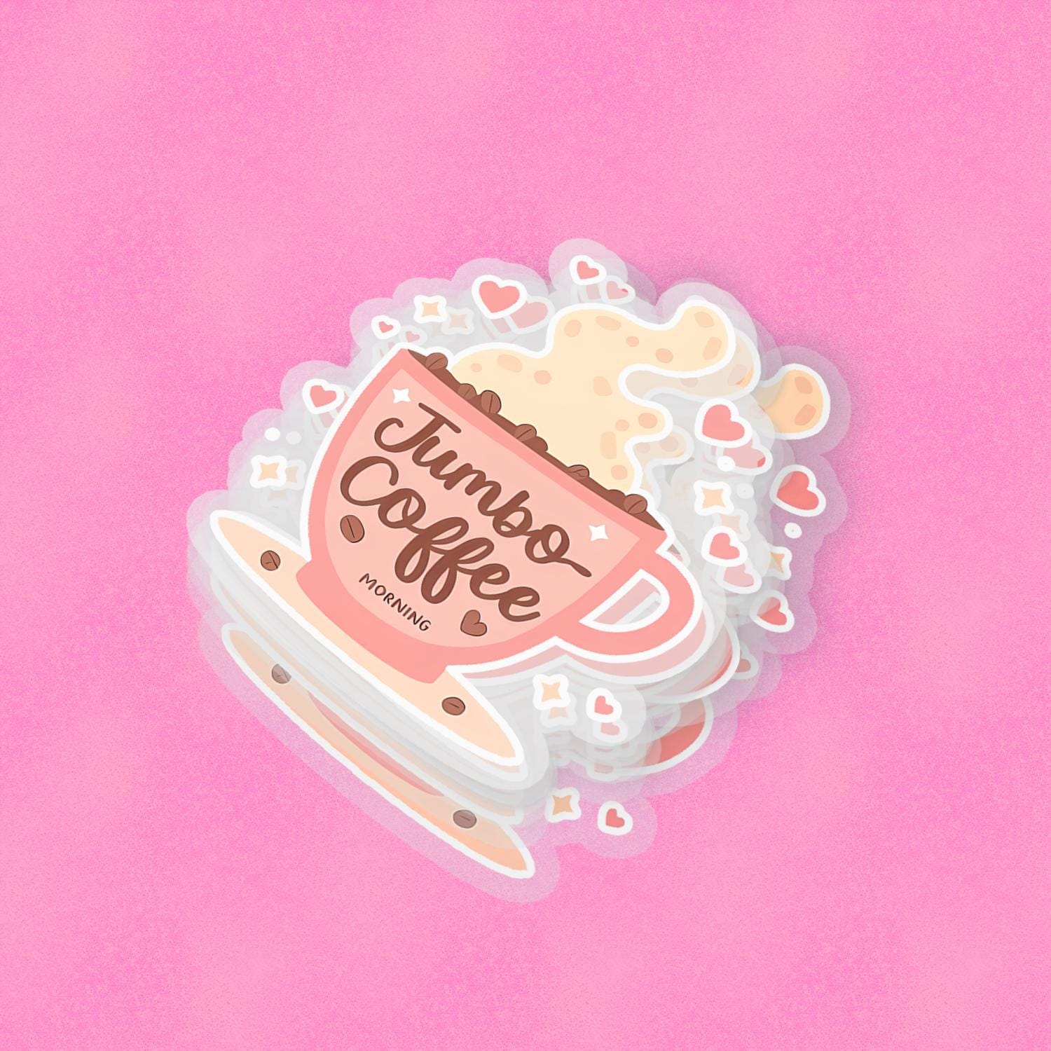Jumbo Coffee Morning 2.5'' Vinyl Sticker – (Glitter/Holographic or Glossy)