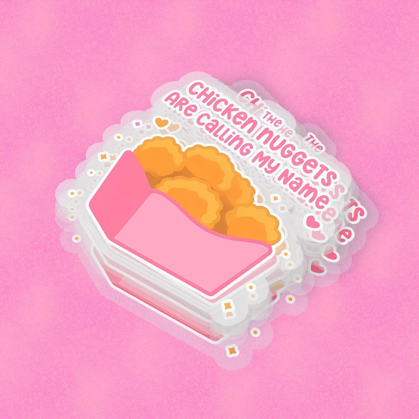 Chicken Nuggets 2.5'' Vinyl Sticker –  (Glitter/Holographic or Glossy)