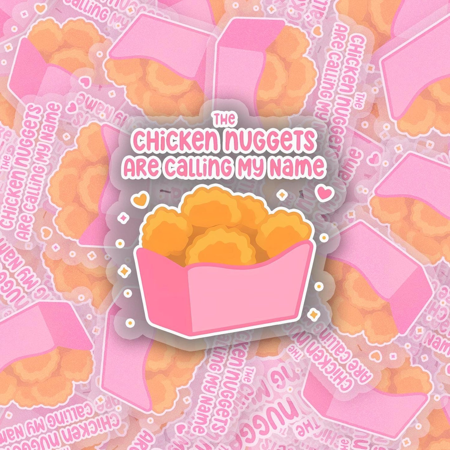 Chicken Nuggets 2.5'' Vinyl Sticker –  (Glitter/Holographic or Glossy)