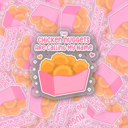 Chicken Nuggets 2.5'' Vinyl Sticker –  (Glitter/Holographic or Glossy)
