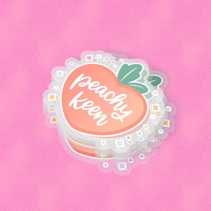 Peachy Keen 2.5'' Vinyl Sticker –  (Glitter/Holographic or Glossy)