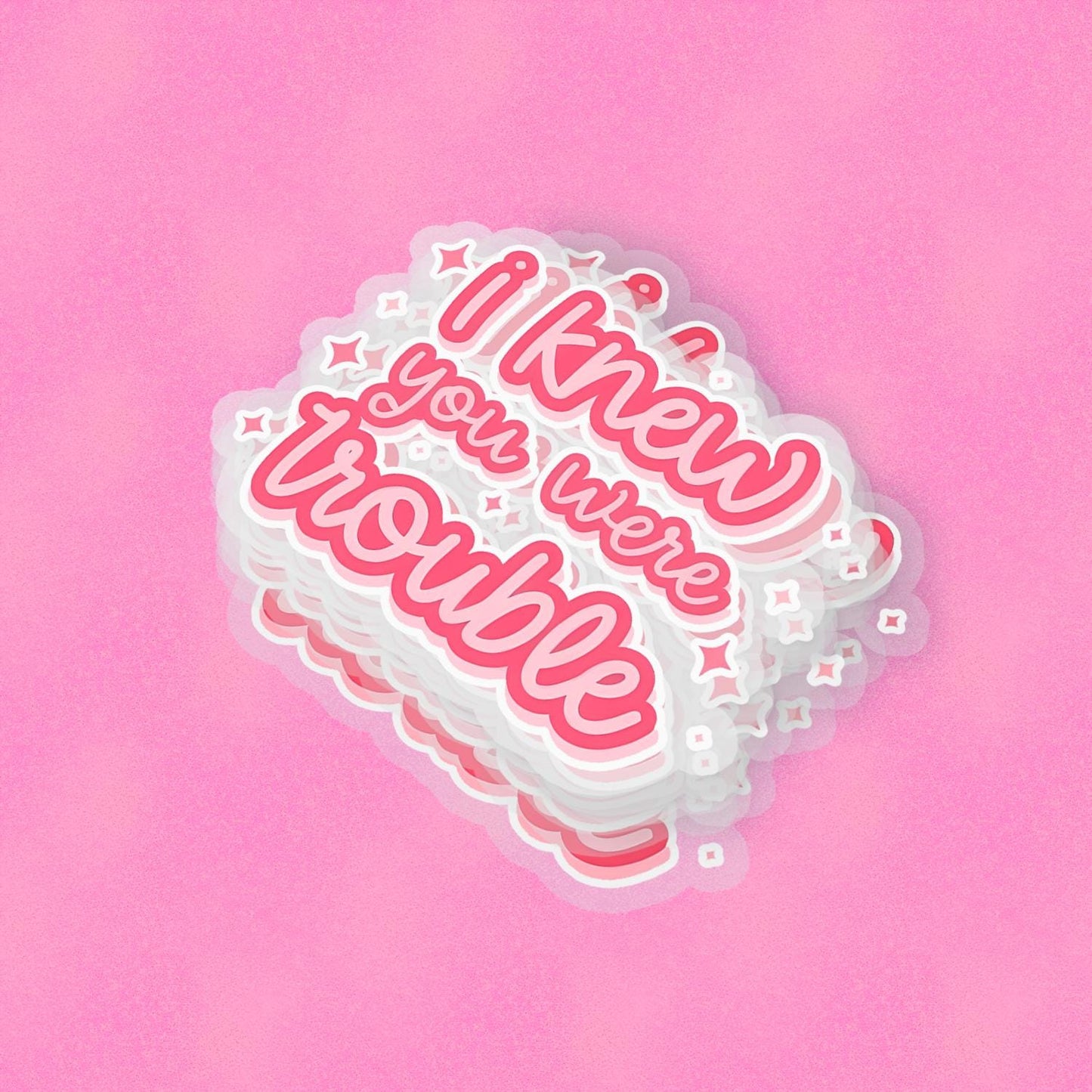 Trouble 2.5'' Vinyl Sticker –  (Glitter/Holographic or Glossy)