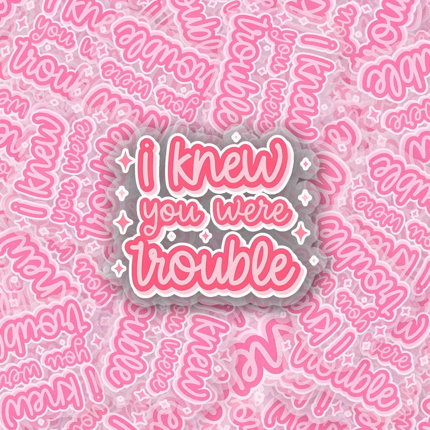 Trouble 2.5'' Vinyl Sticker –  (Glitter/Holographic or Glossy)