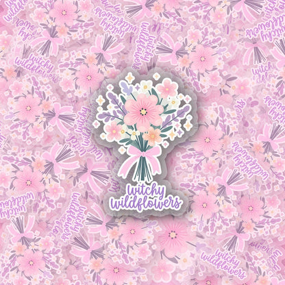 Witchy Wildflowers 2.5'' Vinyl Sticker –  (Glitter/Holographic or Glossy)