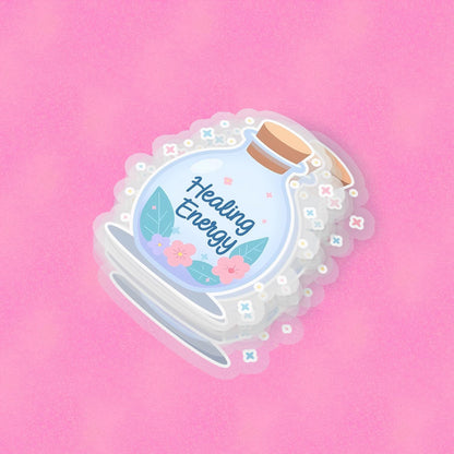 Healing Energy 2.5'' Vinyl Sticker – (Glitter/Holographic or Glossy)