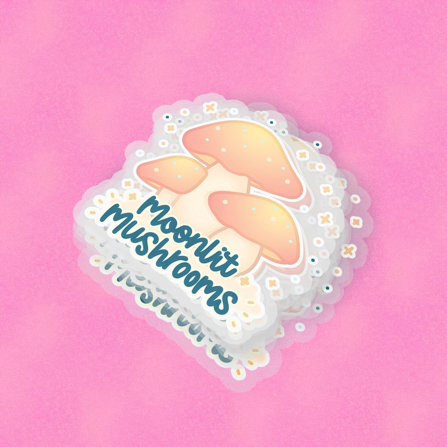 Moonlight Mushrooms 2.5'' Vinyl Sticker –  (Glitter/Holographic or Glossy)