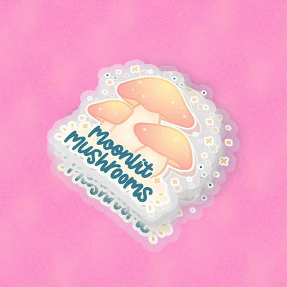 Moonlight Mushrooms 2.5'' Vinyl Sticker –  (Glitter/Holographic or Glossy)
