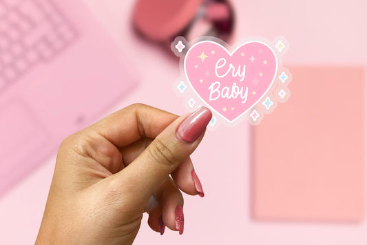 Cry Baby 2.5'' Vinyl Sticker –  (Glitter/Holographic or Glossy)