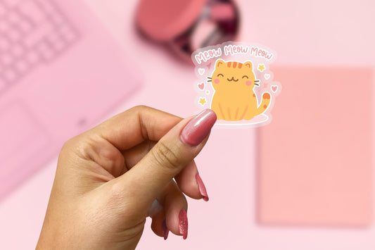 Meow 2.5'' Vinyl Sticker –  (Glitter/Holographic or Glossy)