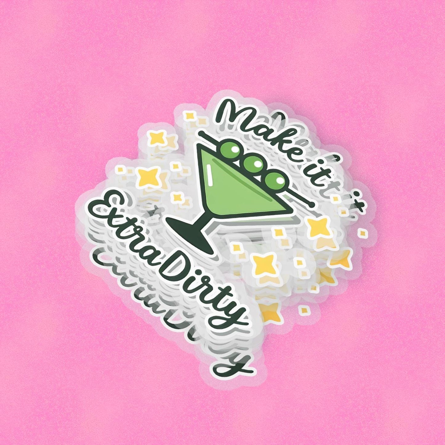 Dirty Martini 2.5'' Vinyl Sticker –  (Glitter/Holographic or Glossy)