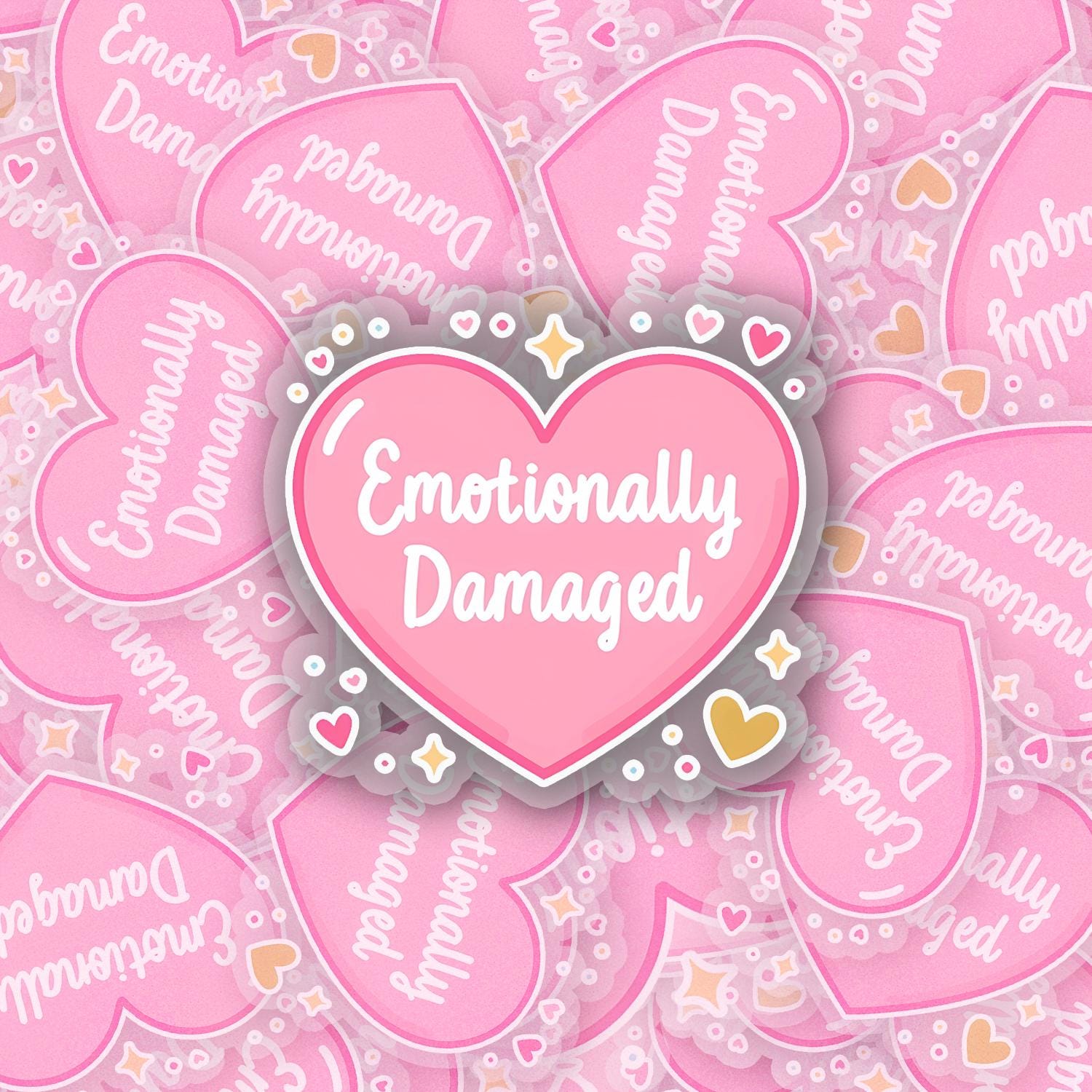 Emotionally Damaged 2.5'' Vinyl Sticker – (Glitter/Holographic or Glossy)
