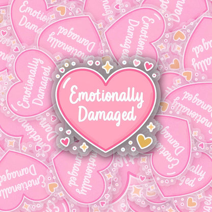 Emotionally Damaged 2.5'' Vinyl Sticker – (Glitter/Holographic or Glossy)