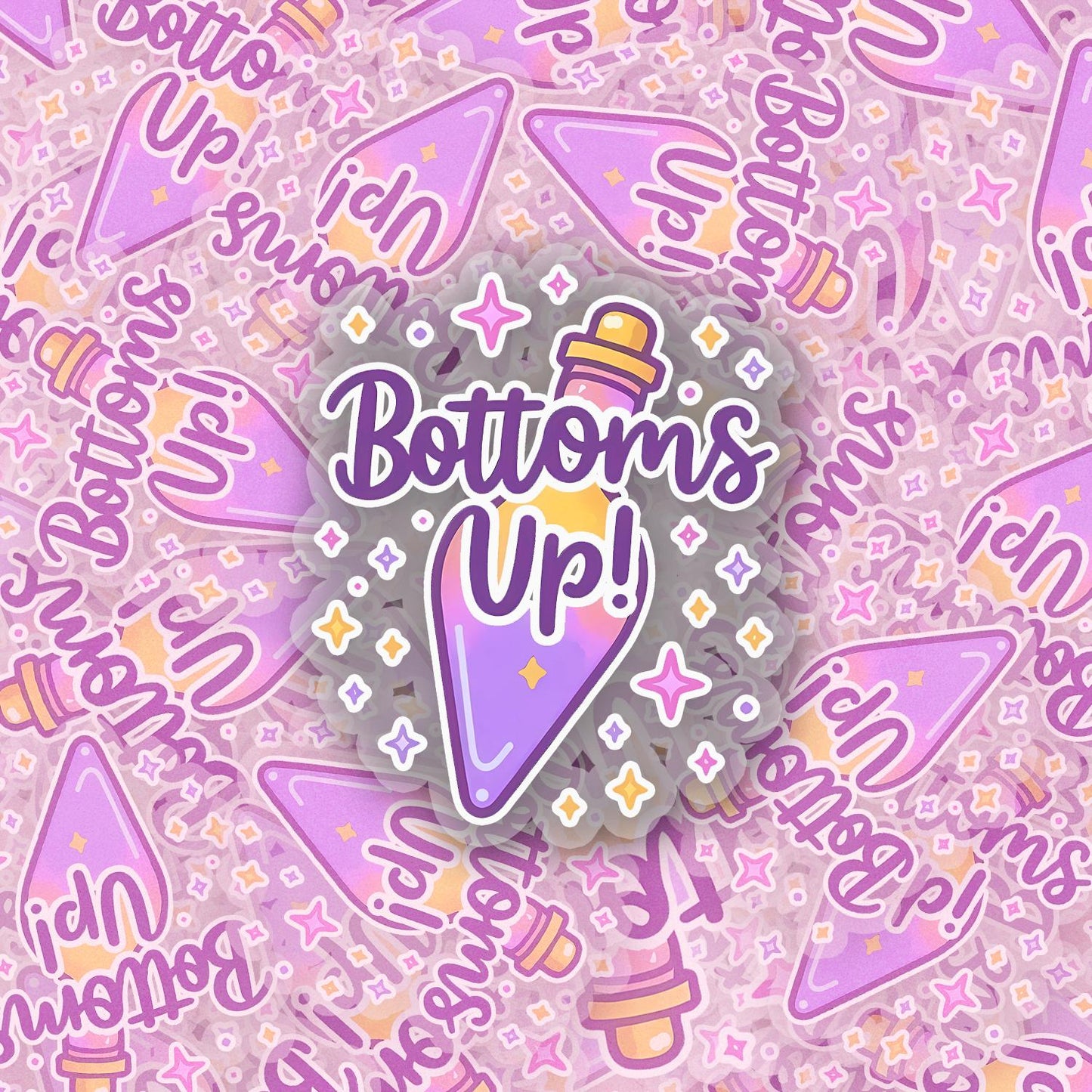Bottoms Up! 2.5'' Vinyl Sticker –  (Glitter/Holographic or Glossy)