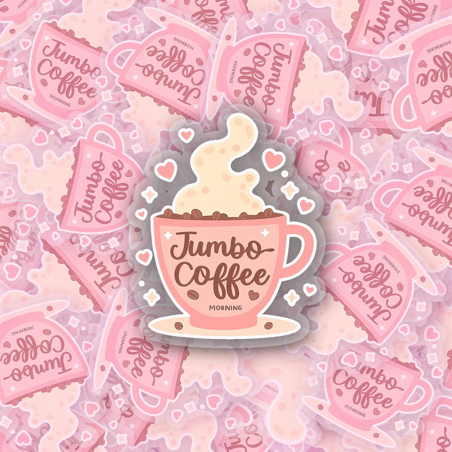 Jumbo Coffee Morning 2.5'' Vinyl Sticker – (Glitter/Holographic or Glossy)