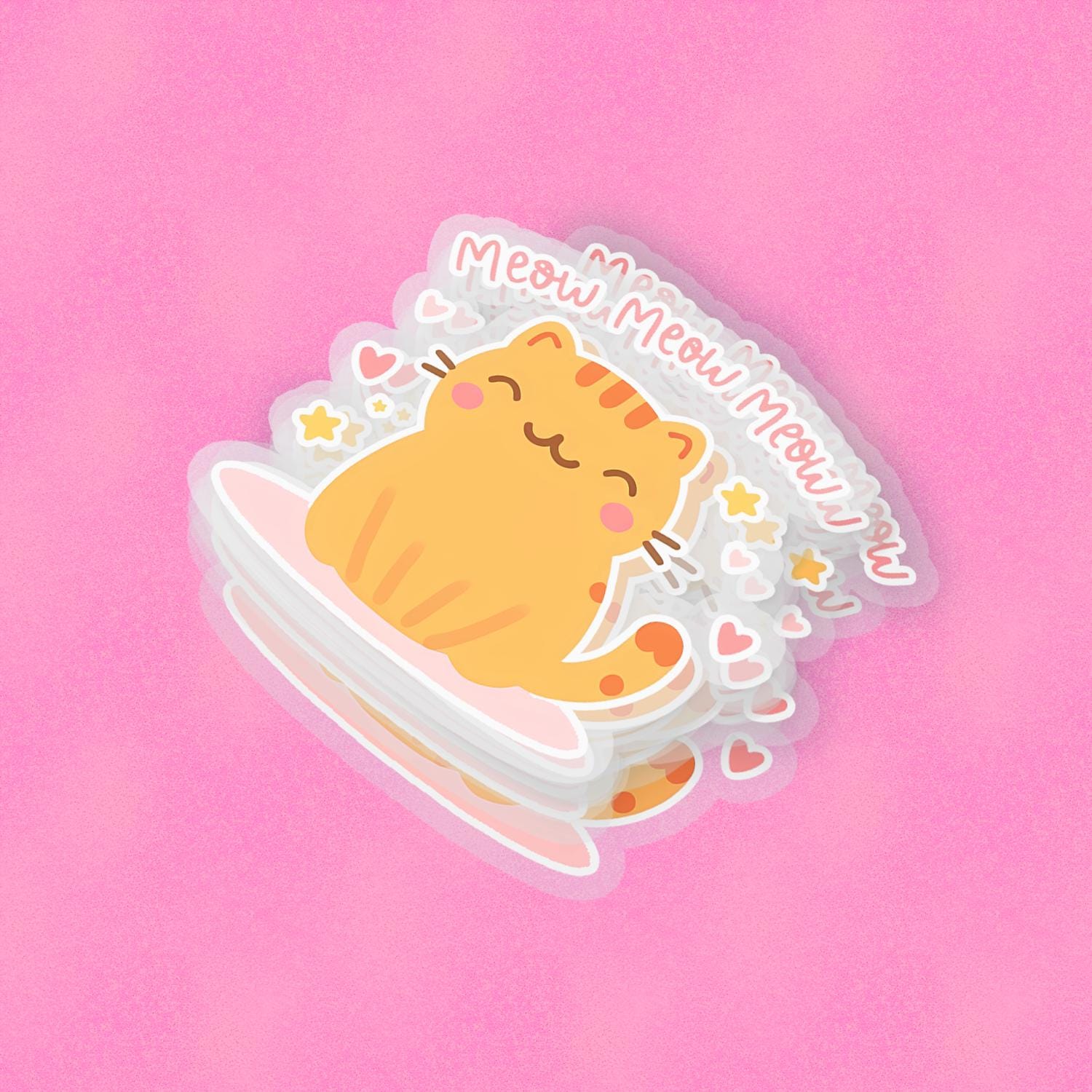 Meow 2.5'' Vinyl Sticker – (Glitter/Holographic or Glossy)