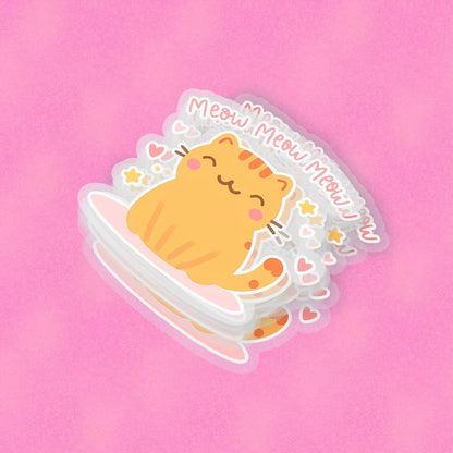 Meow 2.5'' Vinyl Sticker – (Glitter/Holographic or Glossy)