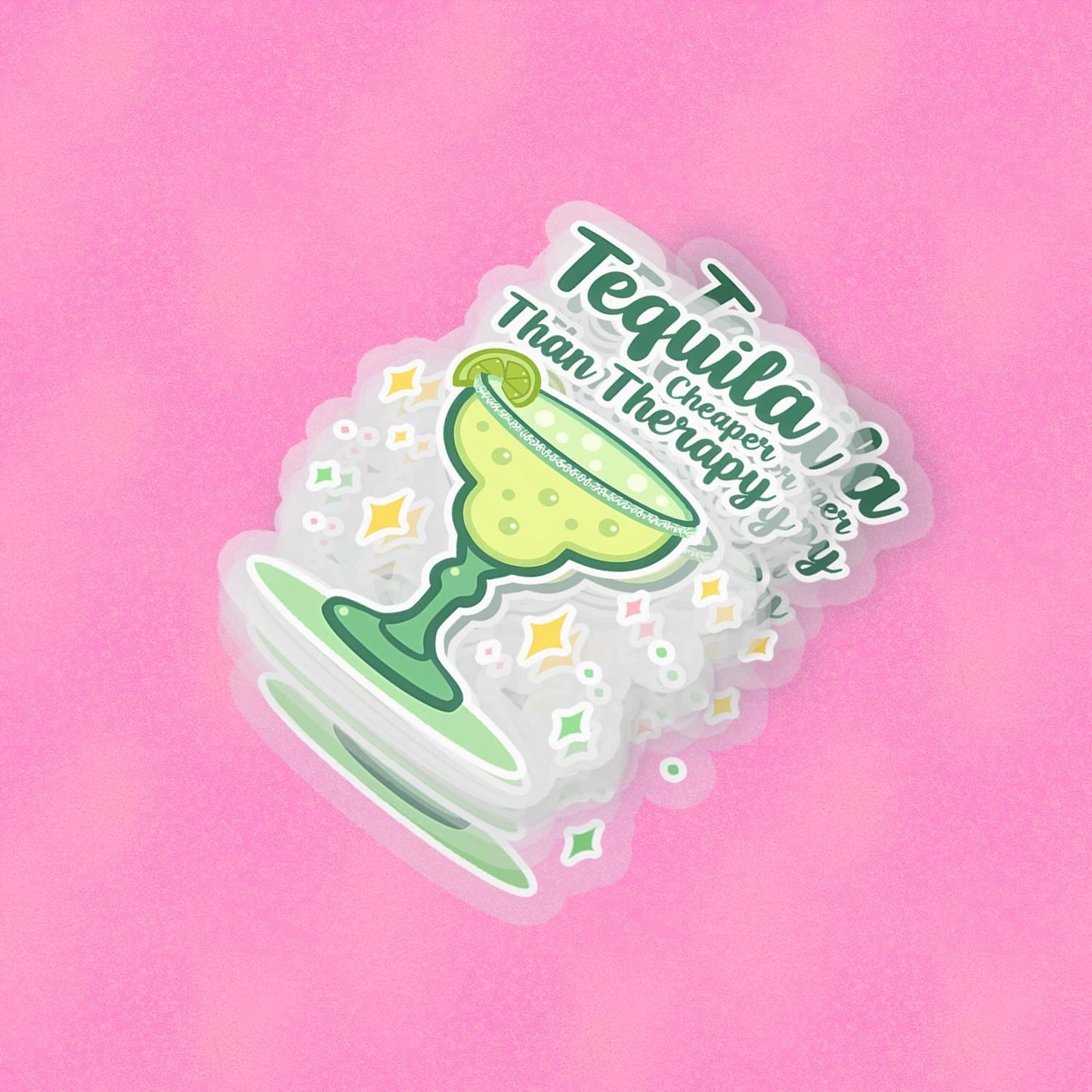 Tequila Therapy 2.5'' Vinyl Sticker –  (Glitter/Holographic or Glossy)